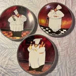 Jennifer Garant plates with chefs set of 3